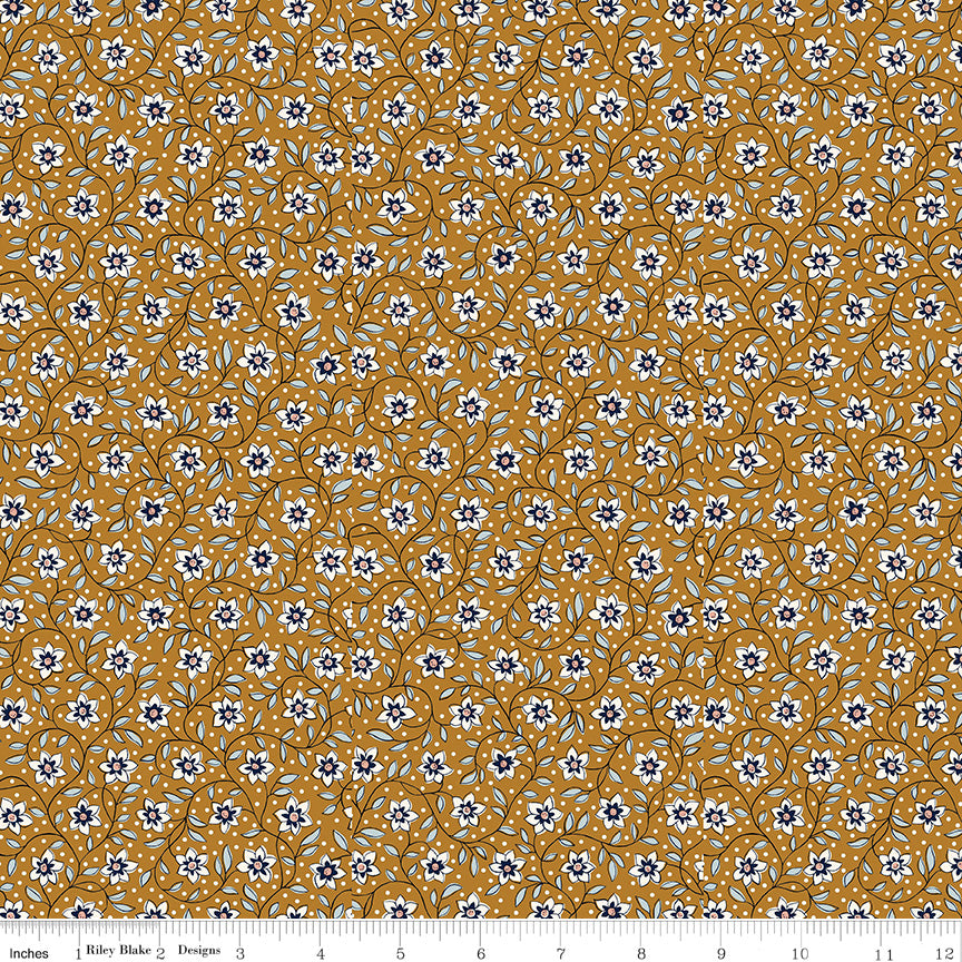 Denim Florals - Lily Trail C - Liberty Fabric Cotton