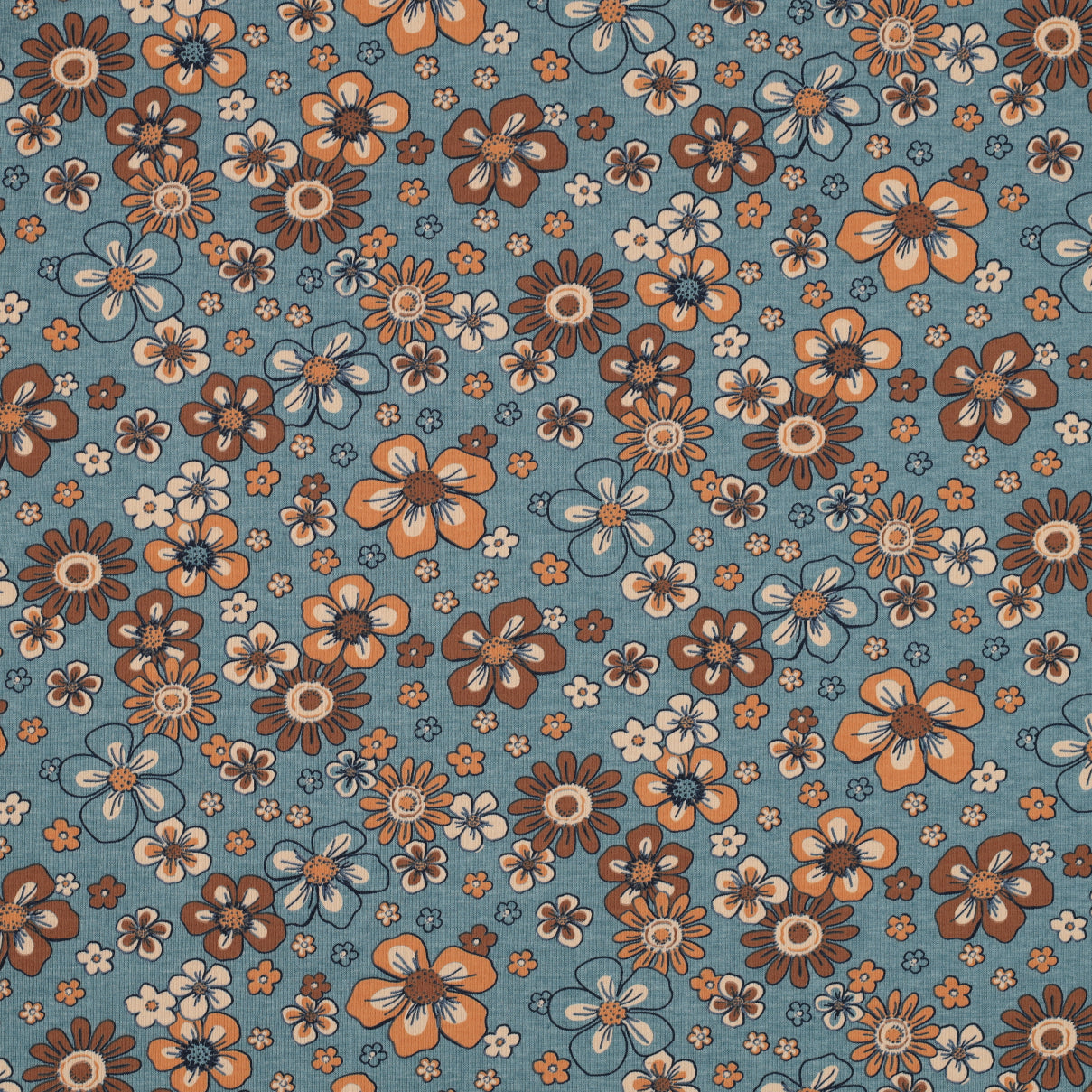 Jersey Melange Flowers - Poppy Fabrics