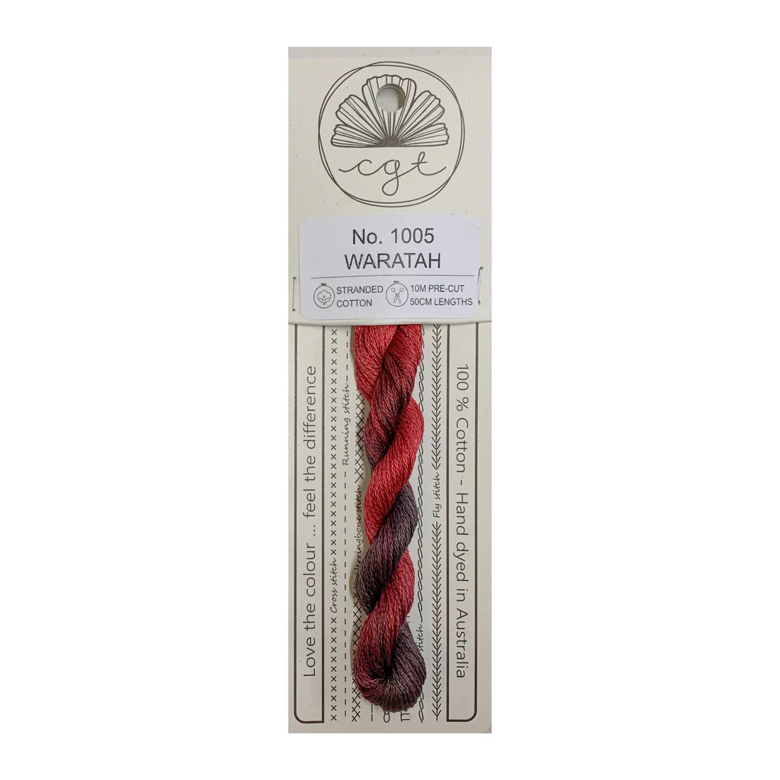 1005 Waratah - Pre-cut floss - Cottage Garden Threads