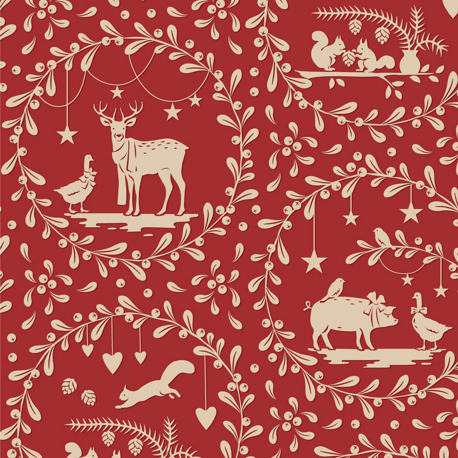 **PRÉCOMMANDE** Merry Little Christmas - Paperscenes Burgundy - Tilda