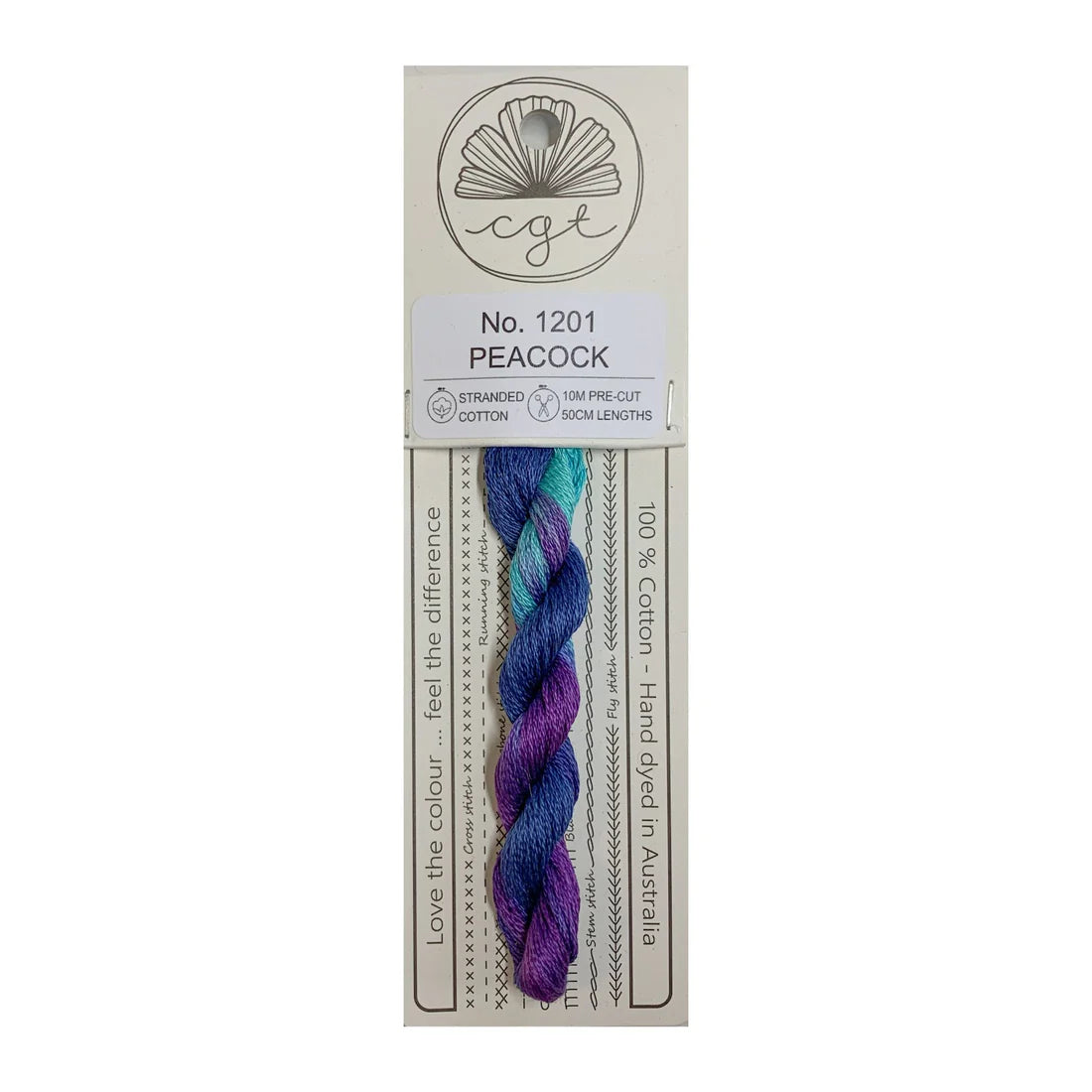 1201 Peacock - Fils à broder pré-coupés Mouliné - Cottage Garden Threads