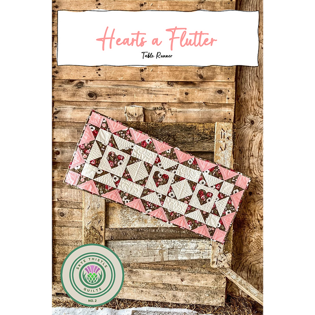 Patron de courtepointe Hearts a Flutter pour chemin de table