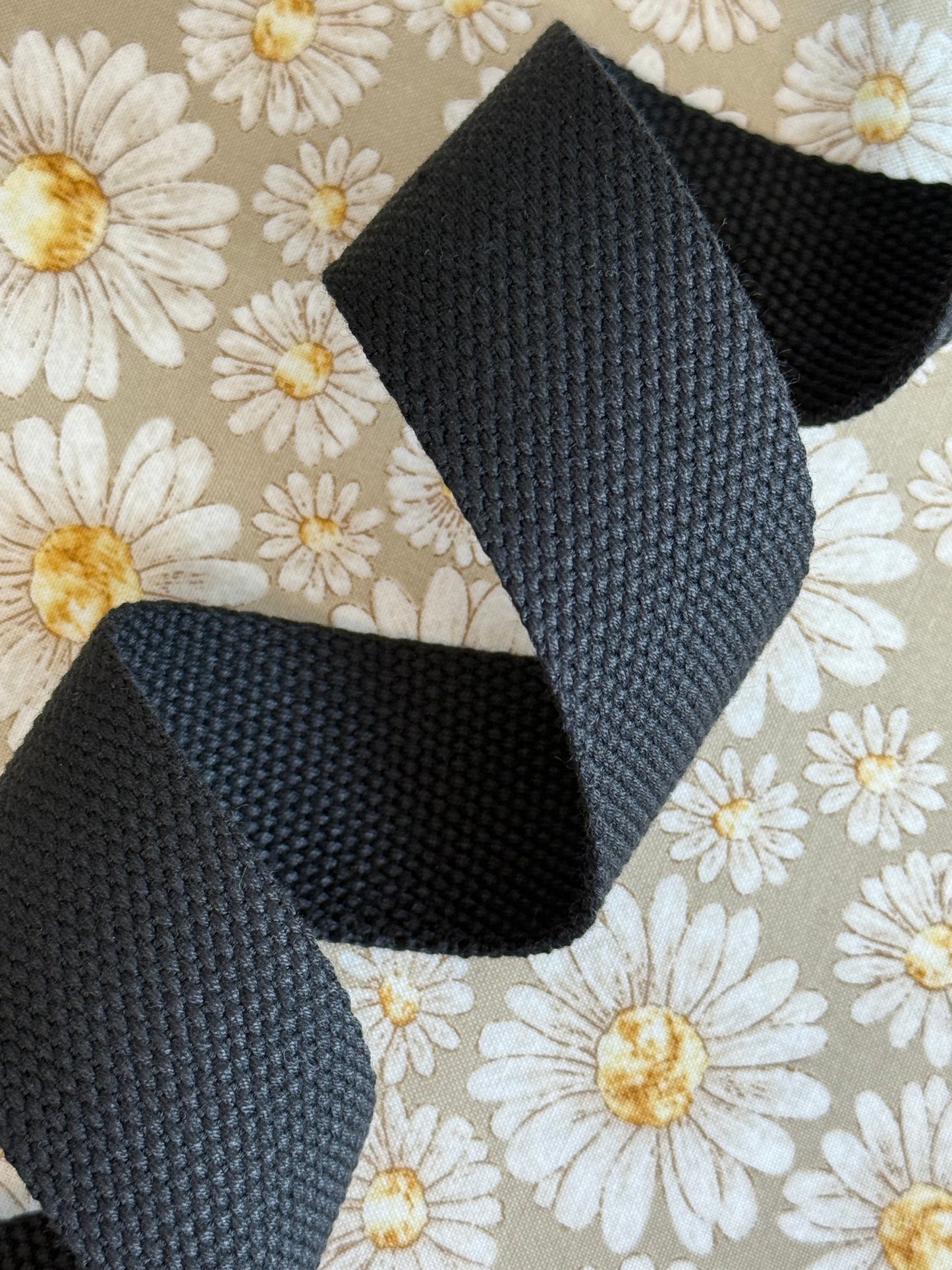 Sangle en coton/polyester - 1" - 1.5" (naturel, rose et noir)