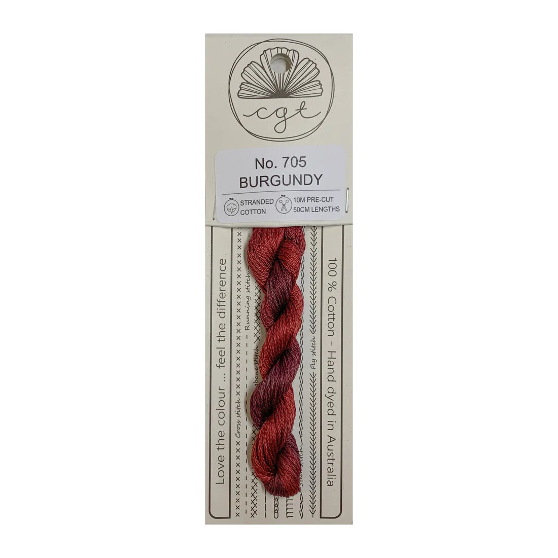 705 Burgundy - Fils à broder pré-coupés Mouliné - Cottage Garden Threads