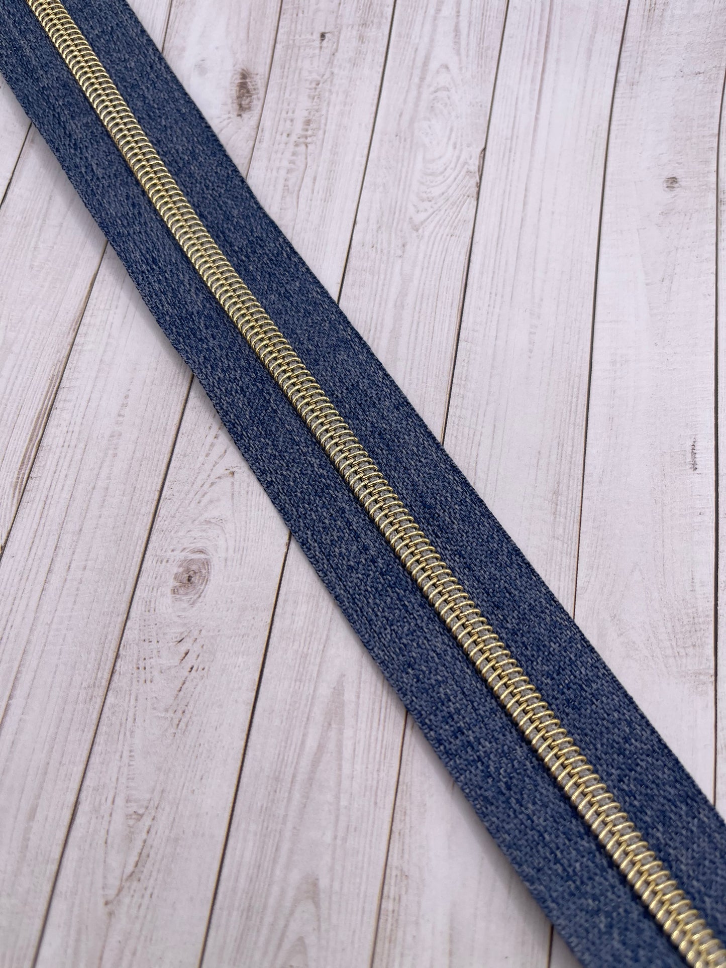 Denim - Gold Zipper Tape # 5 Zipper (1 Meter)
