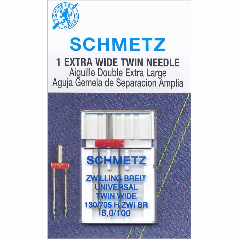 Aiguille double SCHMETZ #1734 sur carton - 100/16 - 8.0mm - 1 unité