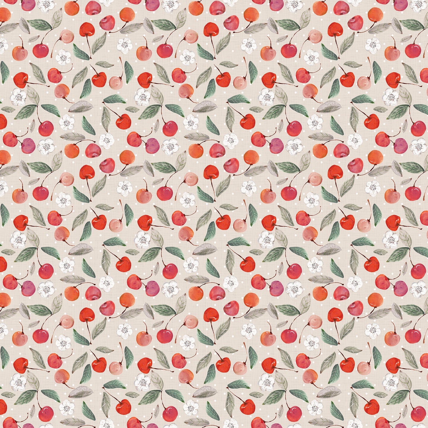 **PRÉCOMMANDE** Cherry Orchard - Cerise (Taupe) - Figo Fabrics