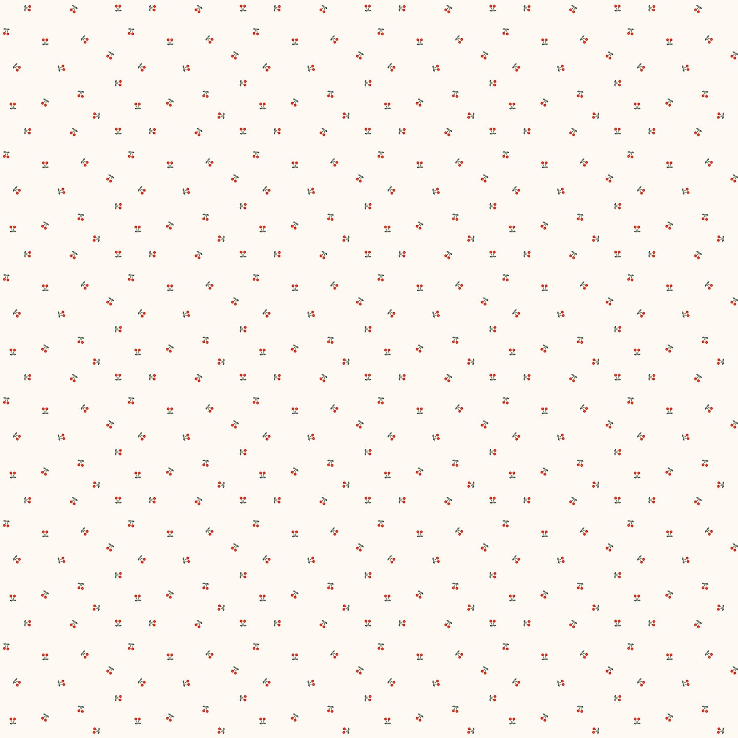 **PRÉCOMMANDE** Cherry Orchard - Ditsy Cherries (Creme) - Figo Fabrics