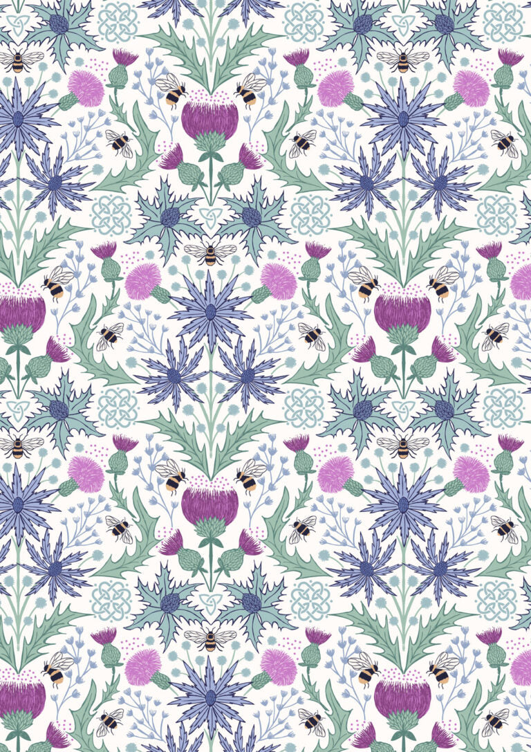 **PREORDER** A Celtic Summer - Mirrored Thistle and Bee (Cream) - Lewis & Irene
