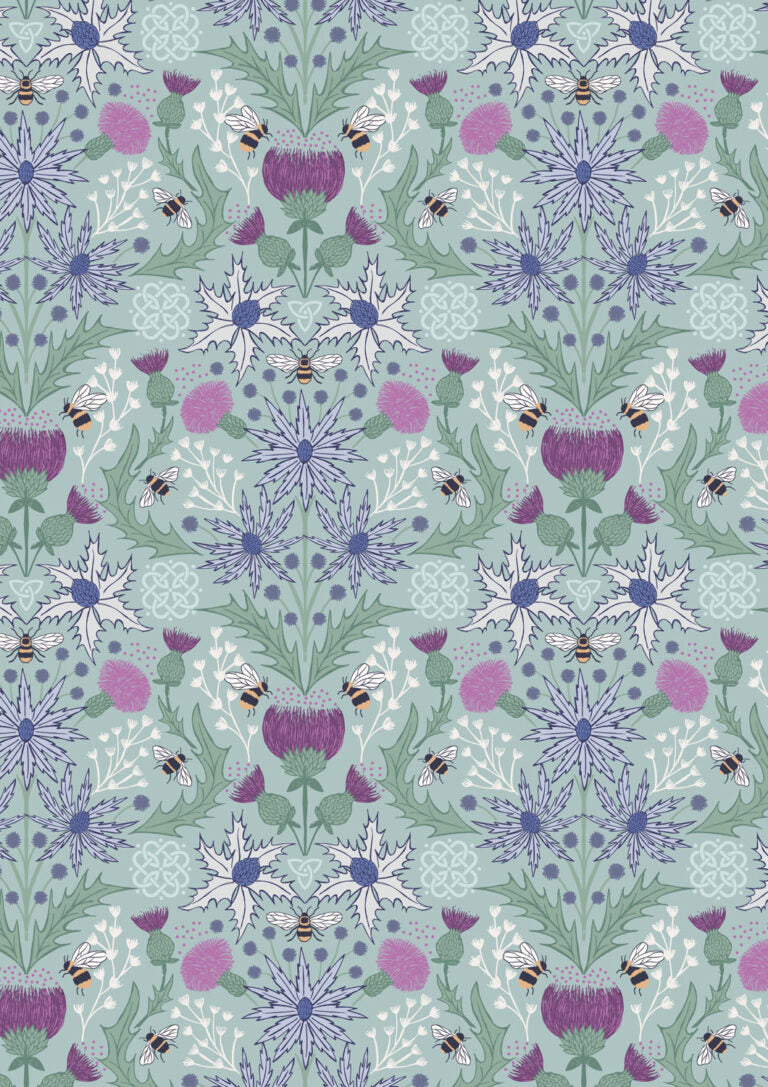 **PREORDER** A Celtic Summer - Mirrored Thistle and Bee (Duck Egg) - Lewis & Irene