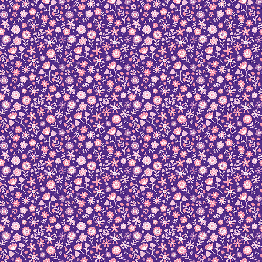 Purple Unicorn Kingdom Flowers - Riley Blake Designs
