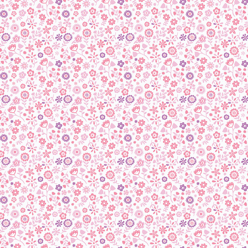 White Unicorn Kingdom Flowers - Riley Blake Fabric