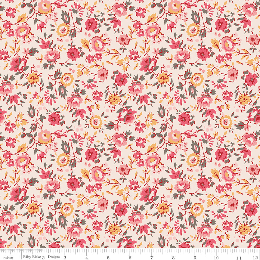 Pieces & Plenty - Coral Flowers - Lori Holt