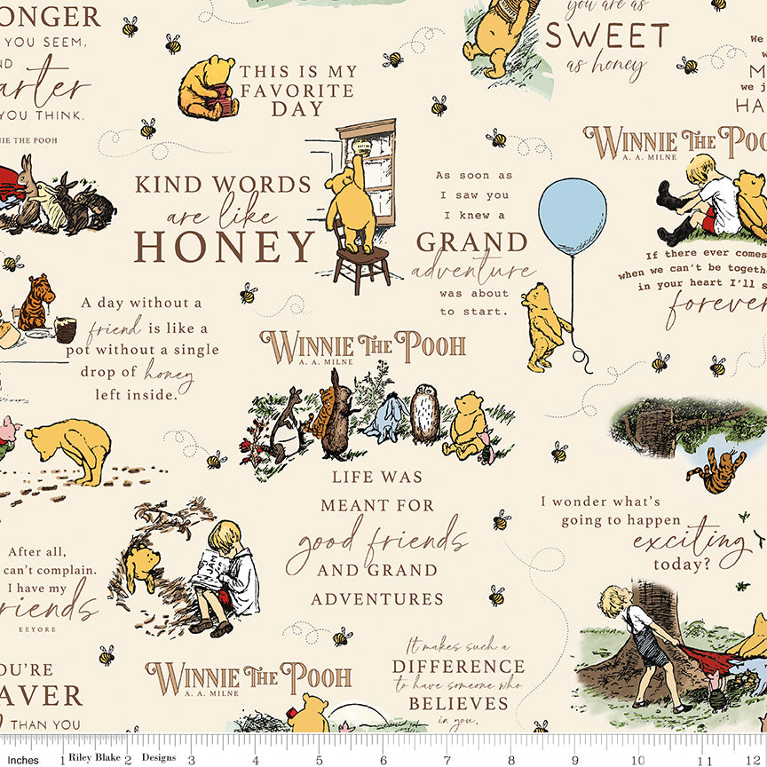 Winnie the Pooh (Echo Park Paper co) - Cream Main - Riley Blake Designs