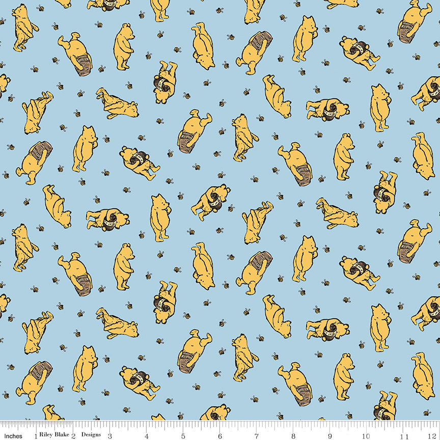 Winnie the Pooh (Echo Park Paper co) - Bleu Toss - Riley Blake Designs