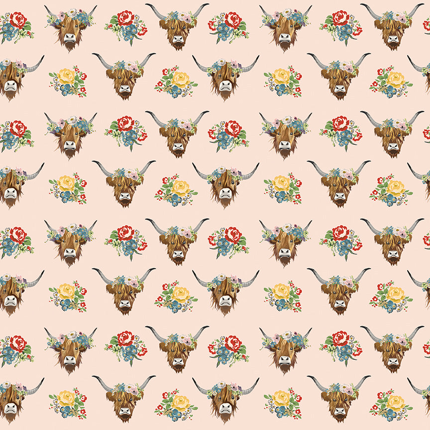 Cowgirl (Echo Park Paper Co.) - Blush Highland Cows - Riley Blake Design