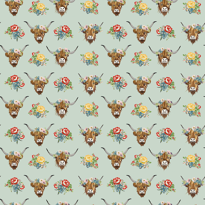 Cowgirl (Echo Park Paper Co.) - Misty Highland Cows - Riley Blake Design