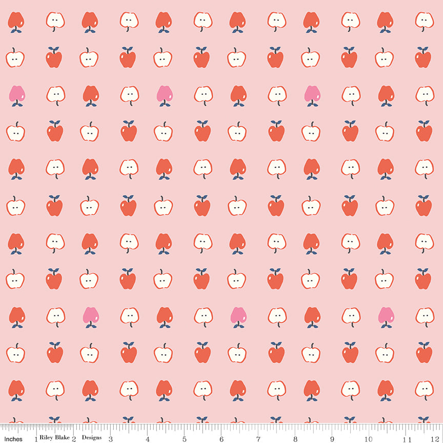 **PRÉCOMMANDE** Cotton Nook - Apples (Pink) - Minki Kim (Riley Blake Designs)
