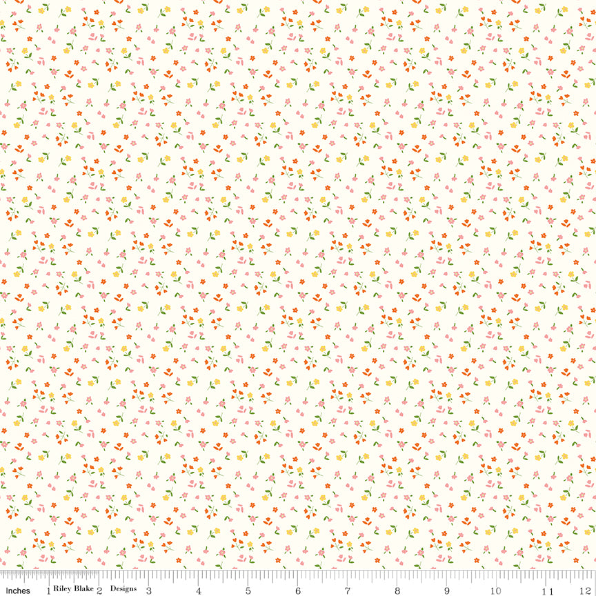 **PRÉCOMMANDE** Cotton Nook - Flowers (Vintage White) - Minki Kim (Riley Blake Designs)