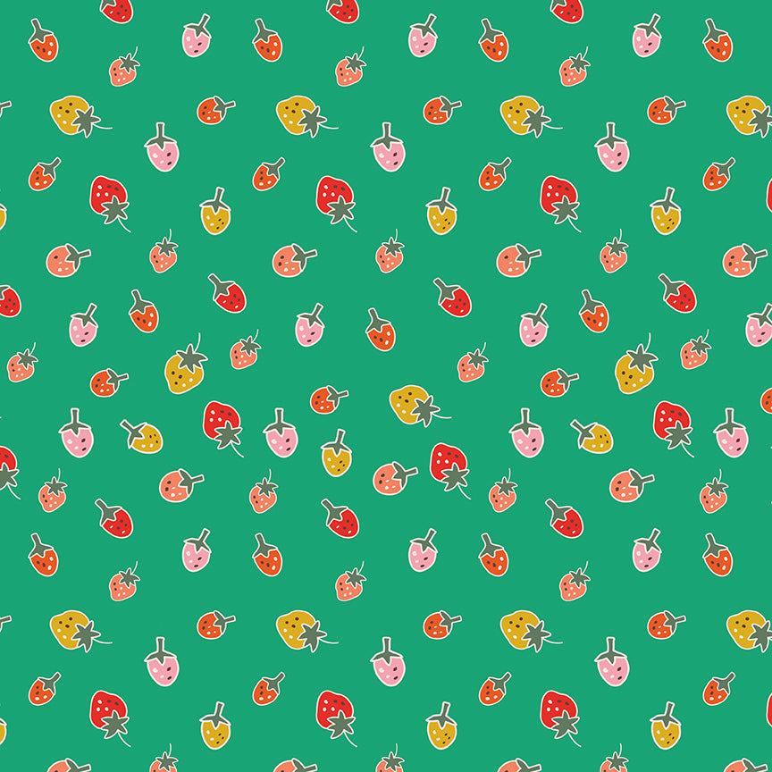 **PRE-ORDER** Ashmere - Strawberries (Shamrock) - Minki Kim (Riley Blake Designs)