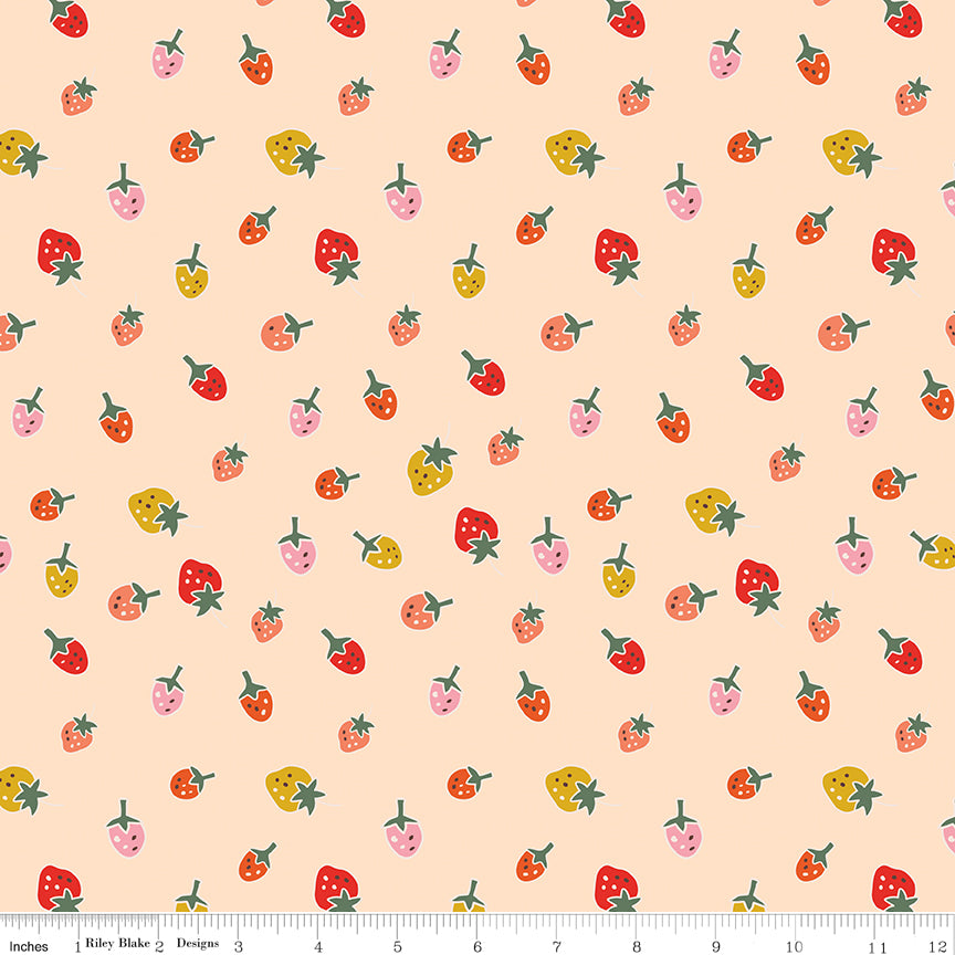 **PRE-ORDER** Ashmere - Strawberries (Shell) - Minki Kim (Riley Blake Designs)