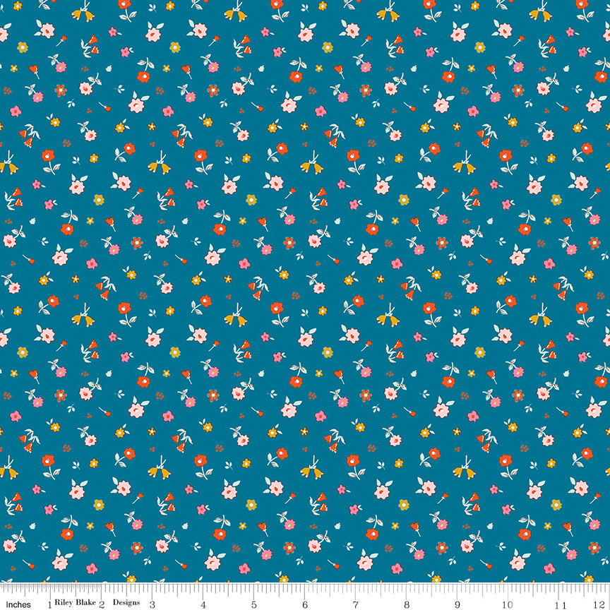 **PRE-ORDER** Ashmere - Flower Bed (Blue) - Minki Kim (Riley Blake Designs)