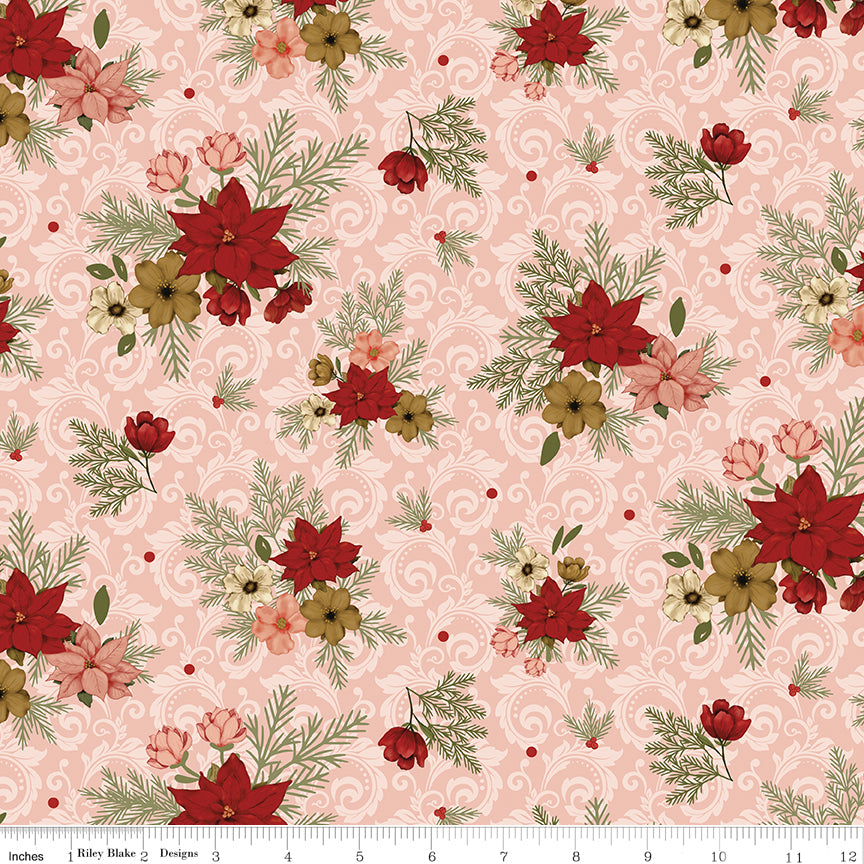 Christmas Greetings (Sandy Gervais) - Floral Rose - Riley Blake Designs