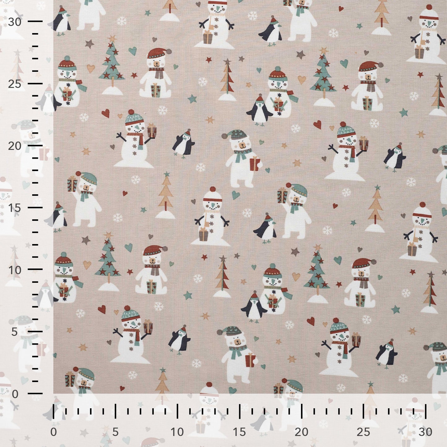 Jersey - Winter Snowmen Party Beige
