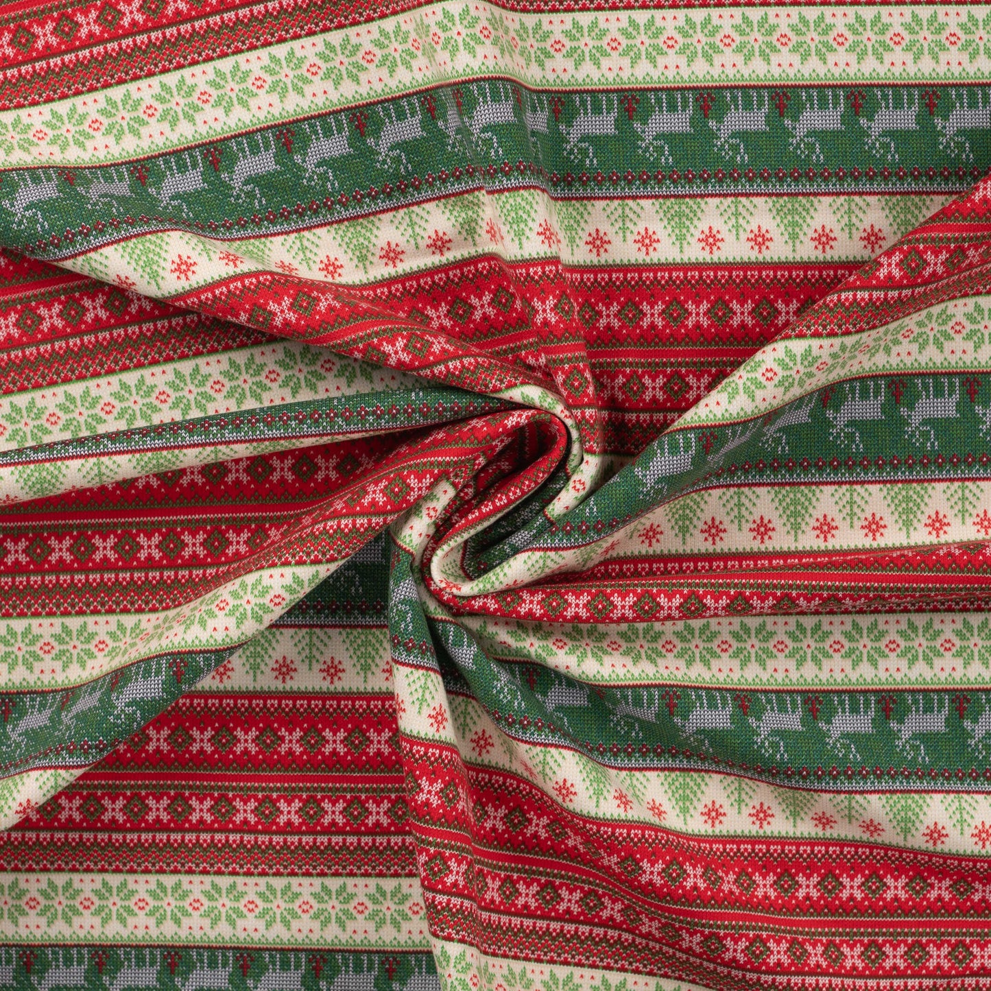French Terry Print Brushed - Christmas Stripes