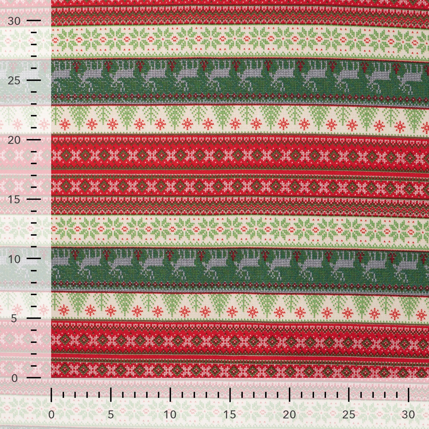French Terry Print Brushed - Christmas Stripes