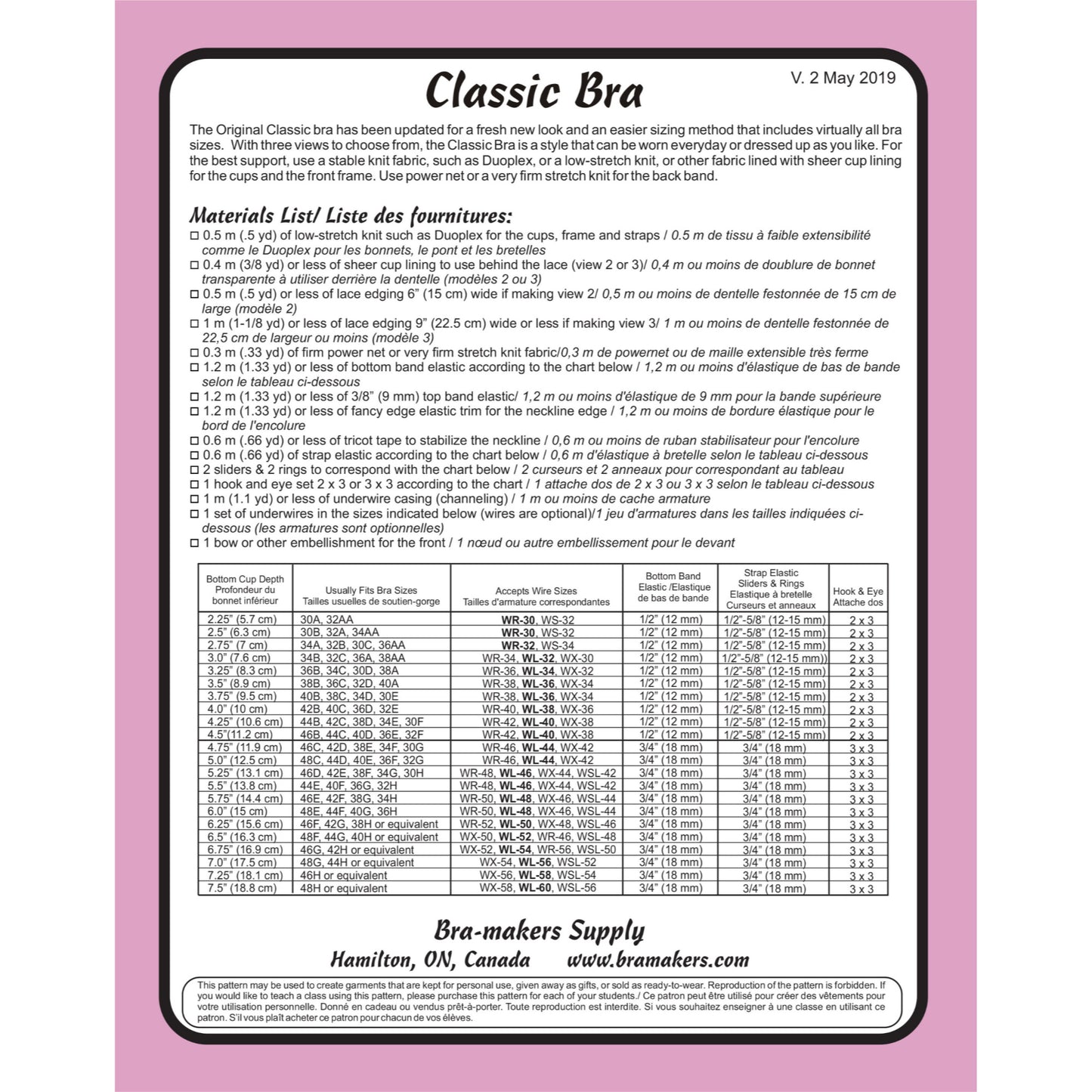 Classic Full Band Bra Pattern