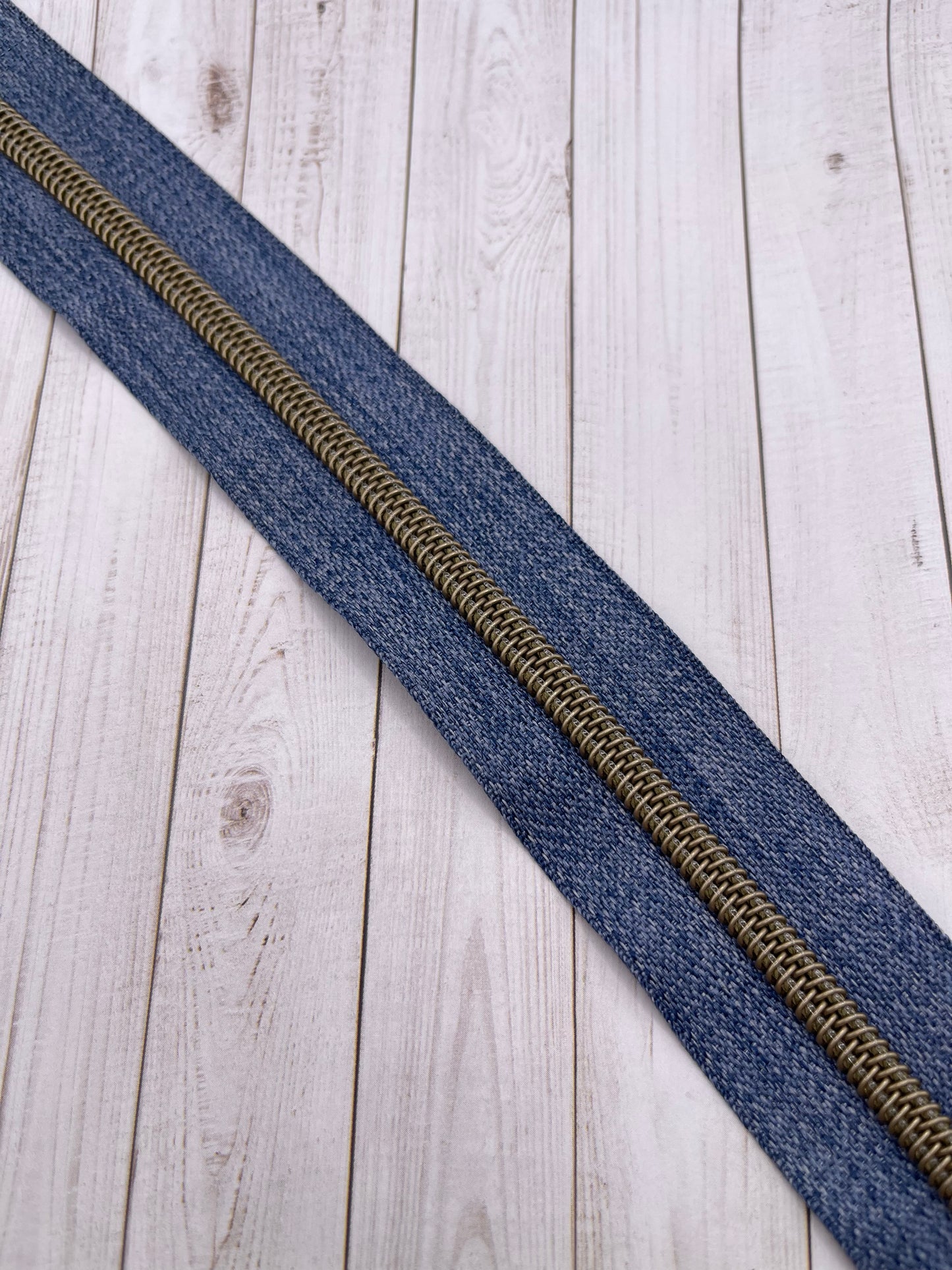 Denim - Antique Brass Zipper Tape # 5 Zipper (1 Meter)