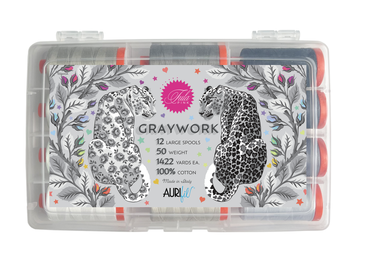 **PRÉCOMMANDE** Graywork (12 grandes bobines) par Tula Pink - Aurifil