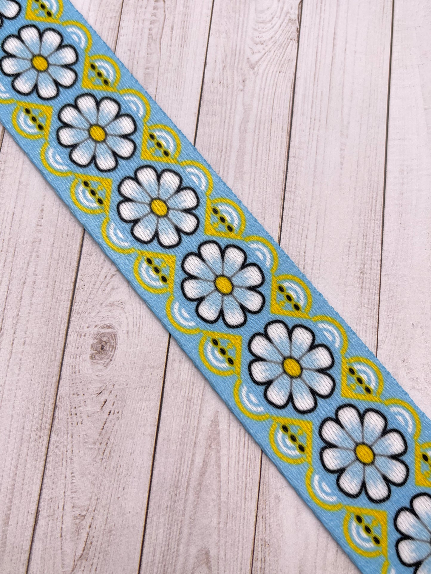 Sangle en polyester Marguerite Bleu 1.5"