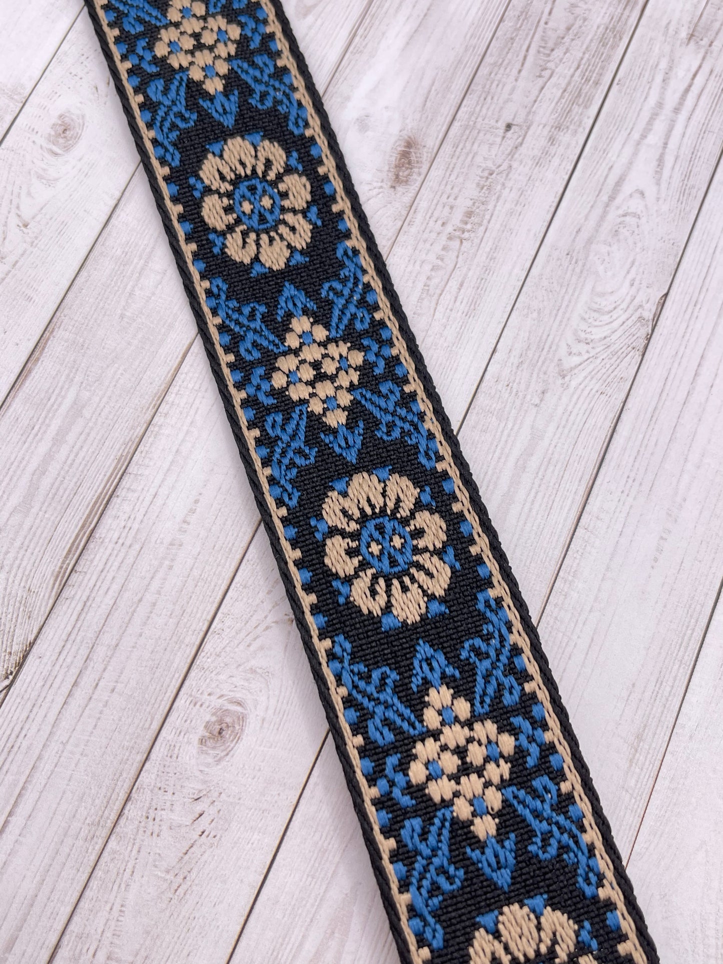 Embroidered Flower 1.5" Cotton/polyester Webbing