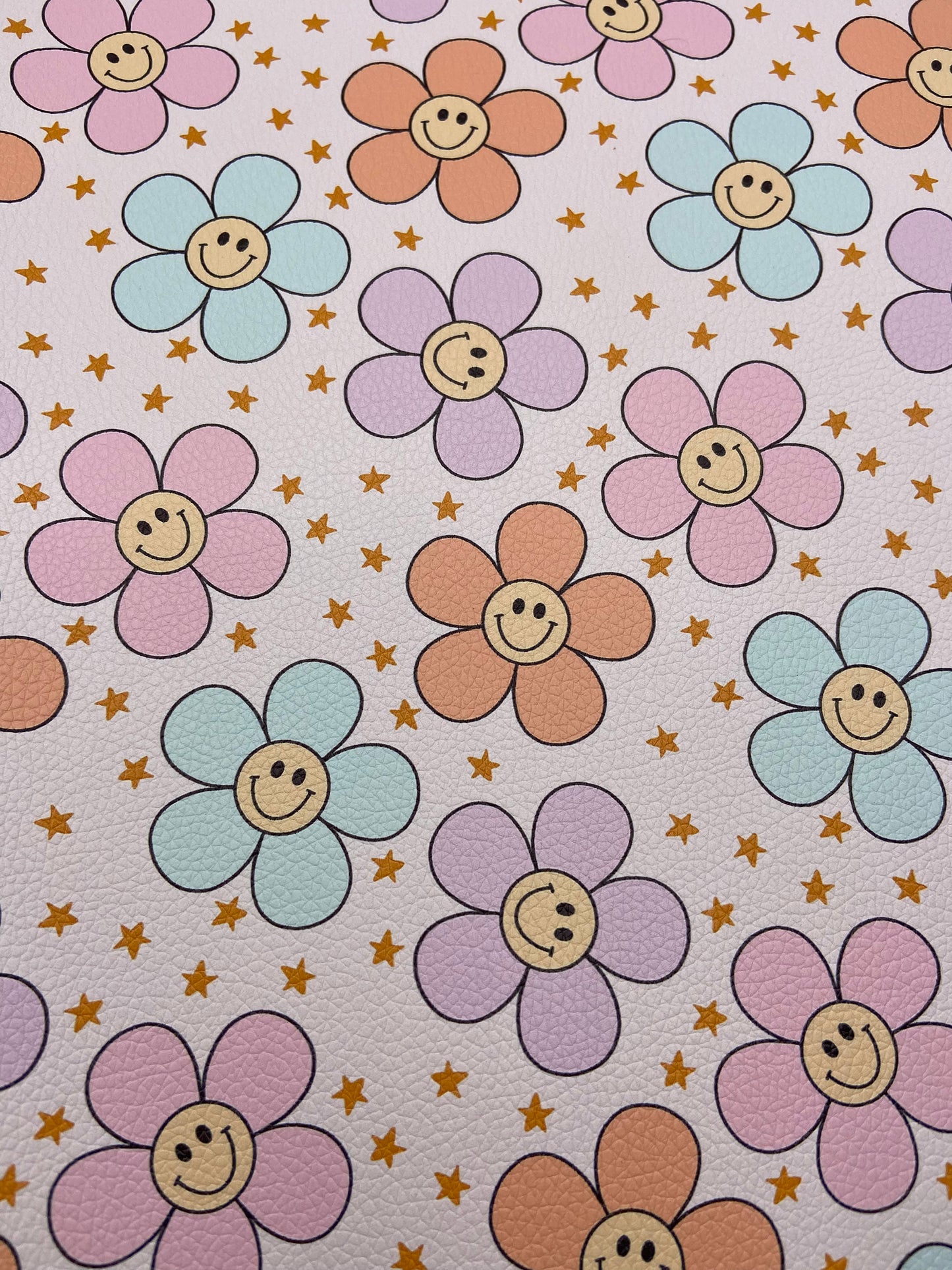 Groovy Smiles - Printed Lychee Vinyl