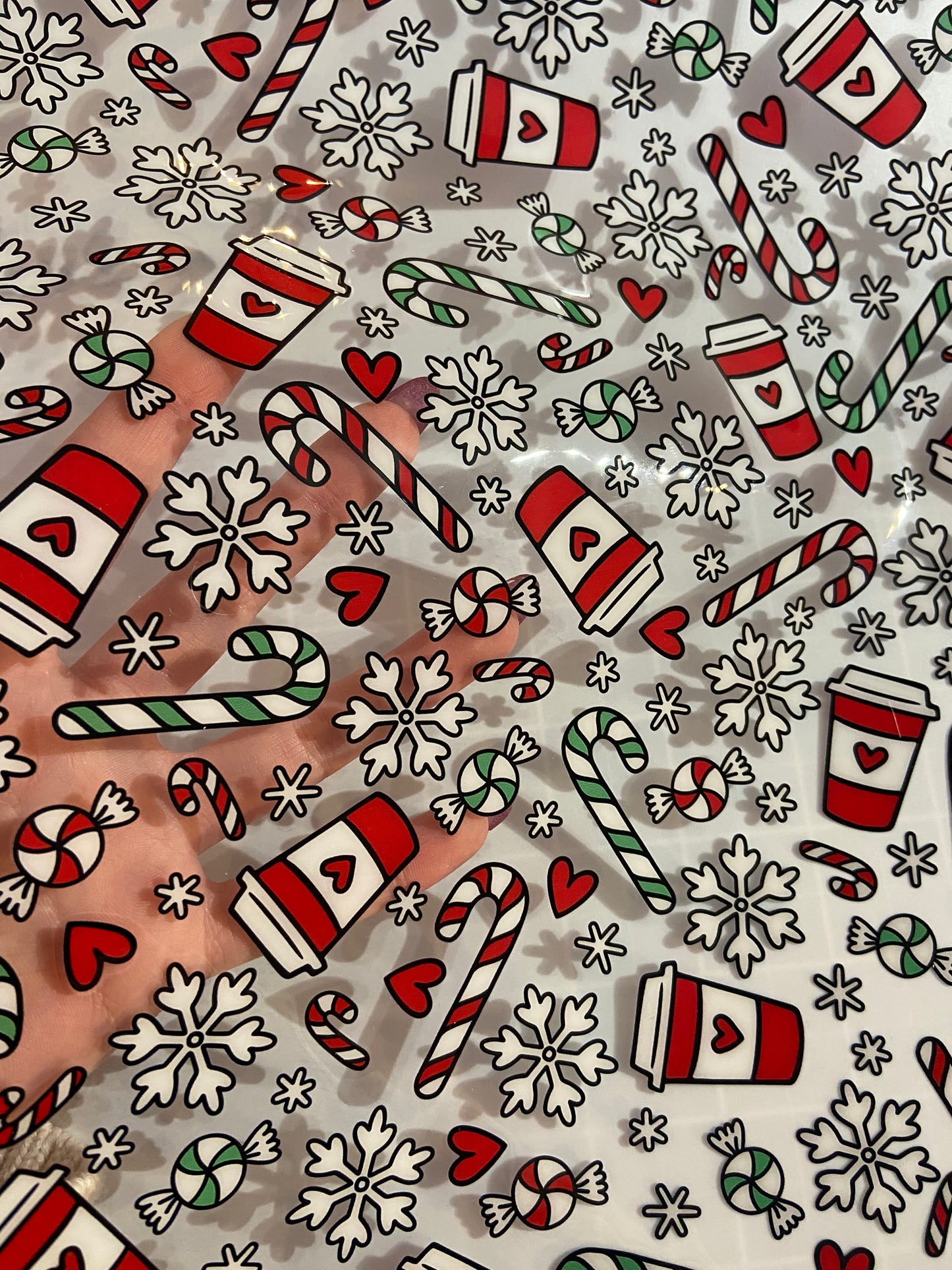 Cups and Candy Canes - Clear TPU 12"x 52"