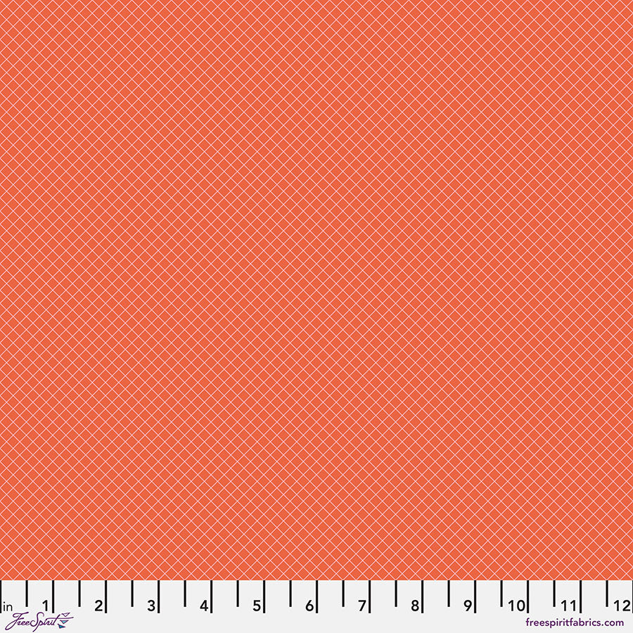 Tula Pink - True Colors - On the Grid (Salmon)