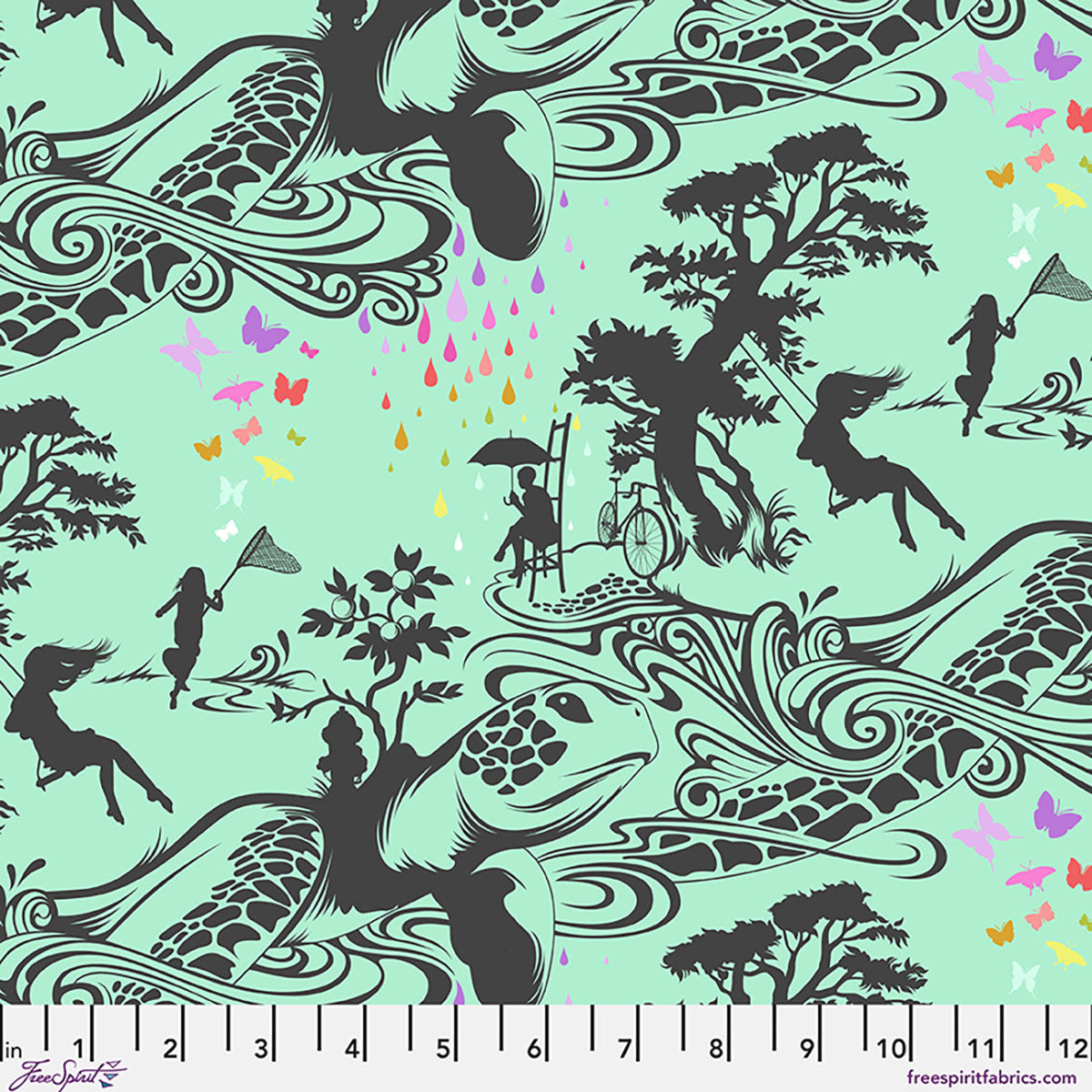 **PRÉCOMMANDE** Tula Pink - Prince Charming Deja Vu - Turtle Bay (Sweetmint)