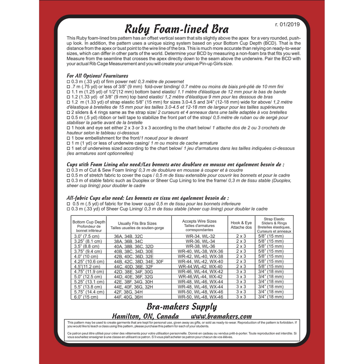Patrons de soutien-gorge à bande complète Ruby