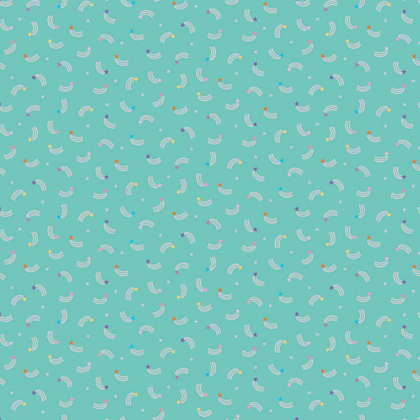 Teal Unicorn Kingdom Shooting Stars - Riley Blake Designs