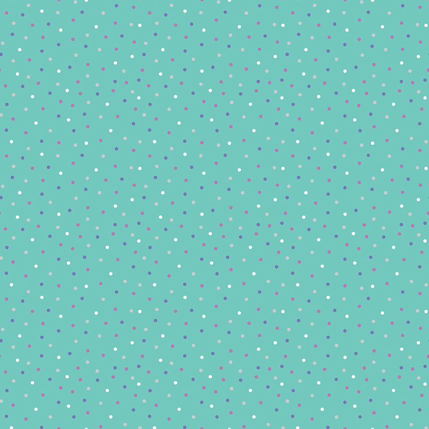 Teal Unicorn Kingdom Dots - Riley Blake Designs