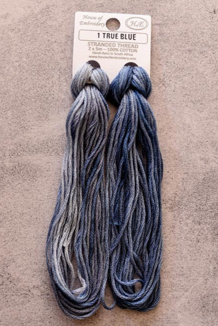 01 True Blue - Embroidery Floss 2x5m - House Of Embroidery