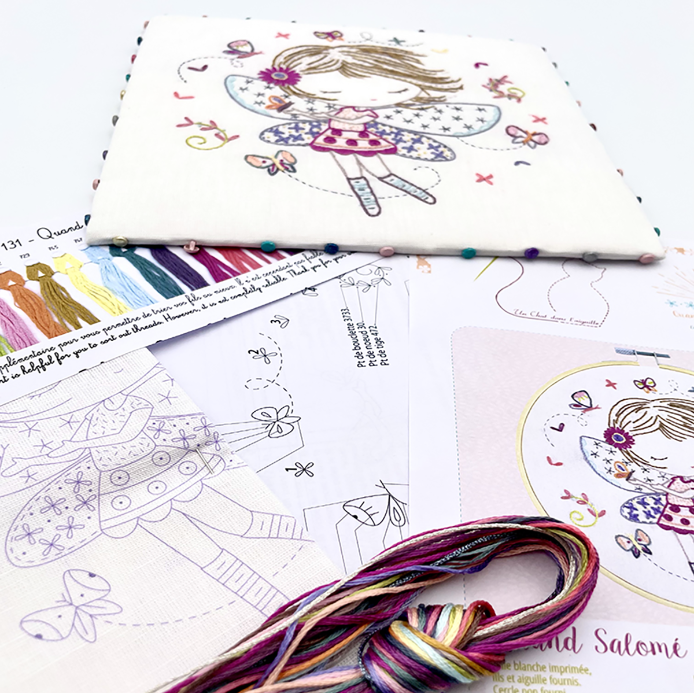 Quand Salomé joue à la fée - Embroidery kit - Un chat dans l'aiguille