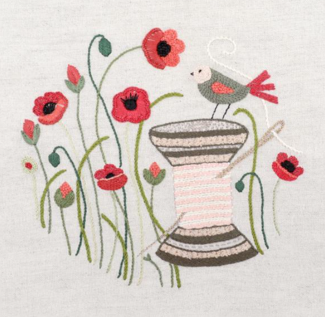 Bobine coquelicots - Embroidery kit - Un chat dans l'aiguille
