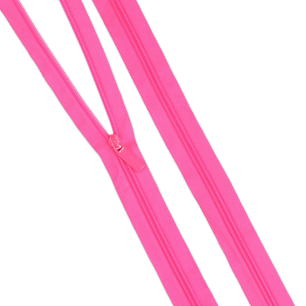 **PREORDER** Tula Pink Neon Pink #5 Nylon Coil Zippers: 3 Yards With 9 Pulls