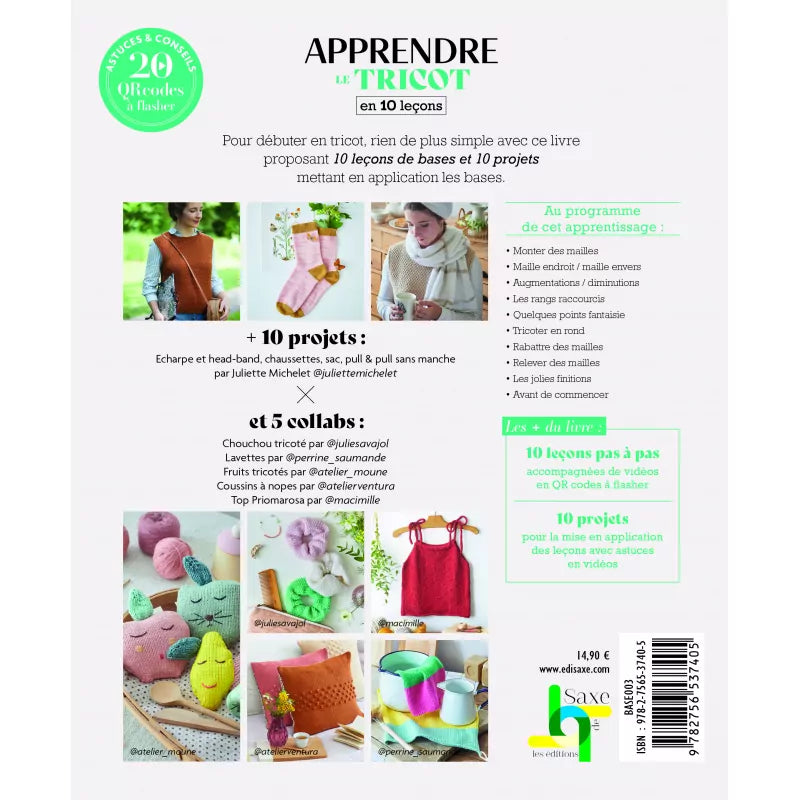 Apprendre le tricot en 10 leçons - Juliette Michelet