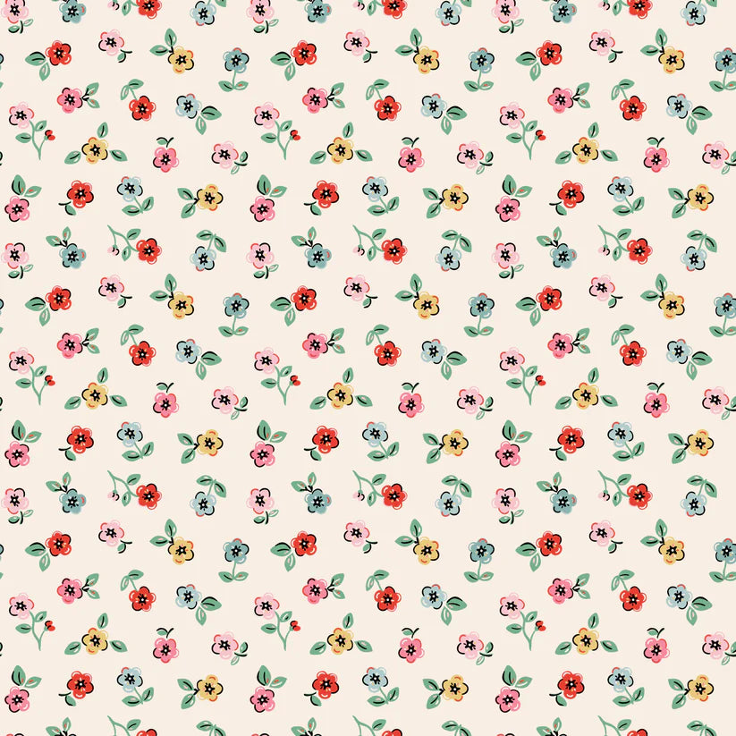 Home Sweet Home - Cheery Florals Cream - Poppie Cotton