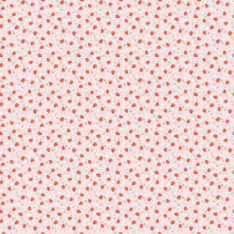 Market Day - Mini Pink Strawberry - Poppie Cotton