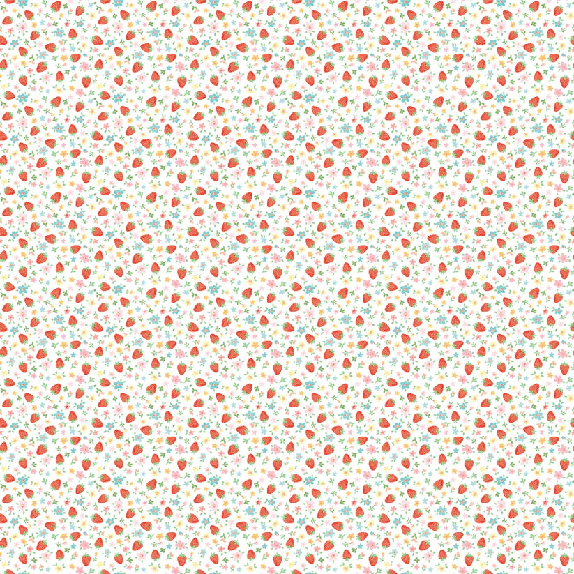 Market Day - Mini White Strawberry - Poppie Cotton